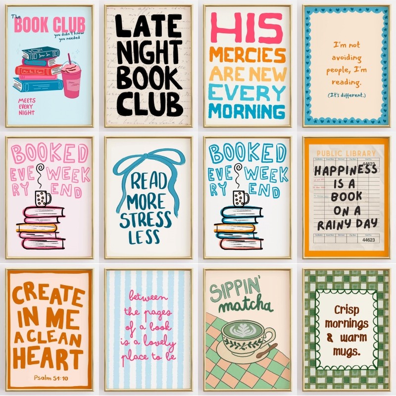 หนังสือกาแฟโปสเตอร์ศรัทธา Scripture ภาพวาดผ้าใบ Wall Art ภาพห้องครัวตกแต่งบ้าน
