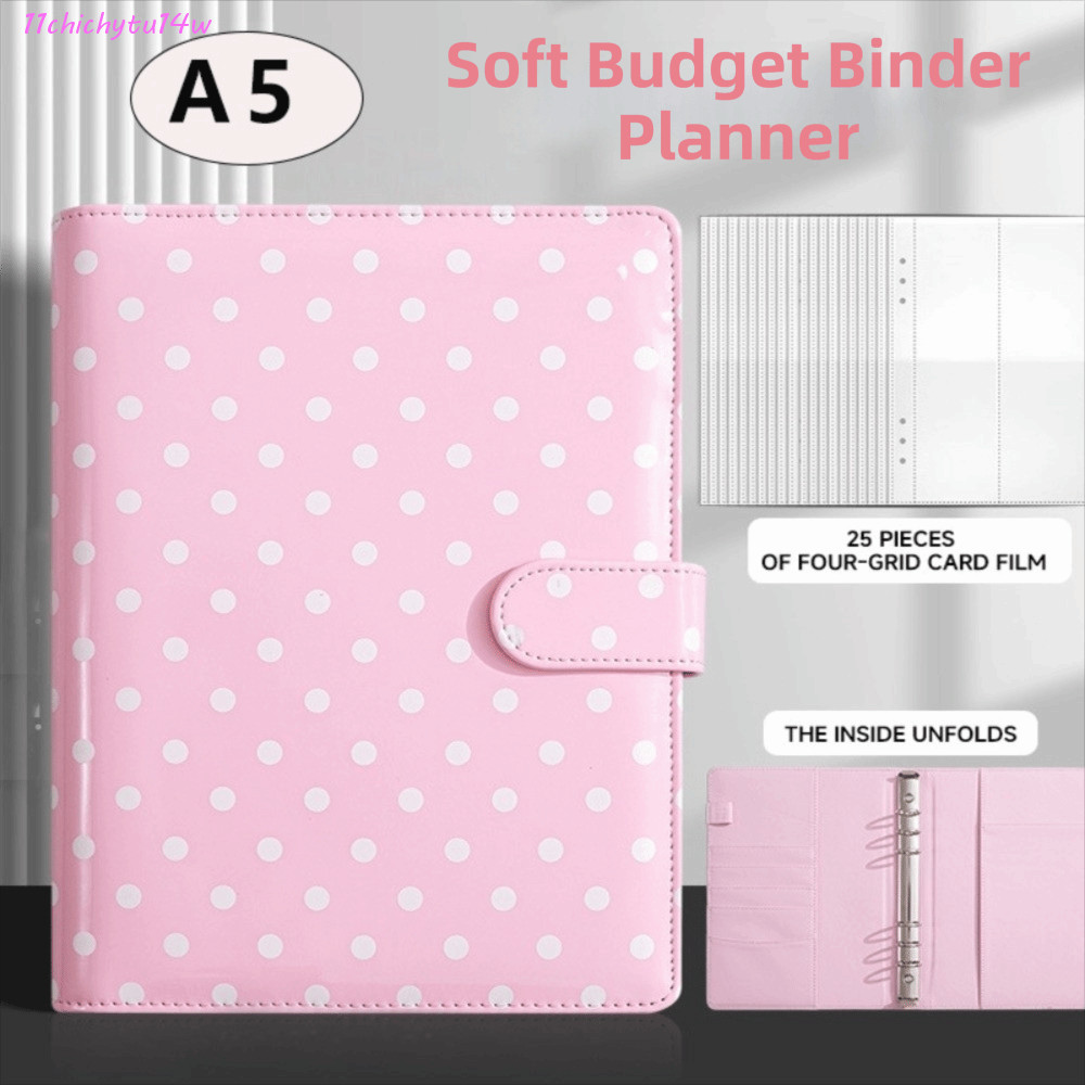 CHICHYTU14W A5 Soft Budget Binder Planner, PU เงินออม A5 คู่มือกระเป๋าเก็บ, 25 ชิ้น A5 Binder กระเป๋