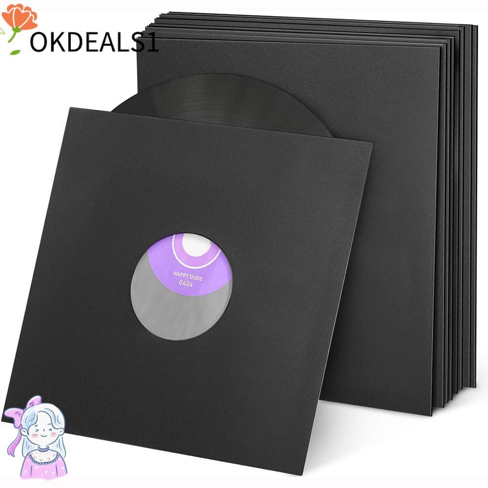 DEALSHOP LP Record Cover, Paper & Poly Lined 7/10/12inch Vinyl Record Sleeve, Black White Record Sto