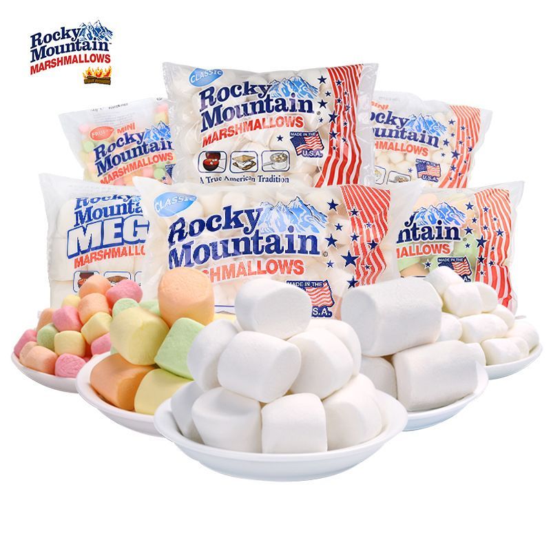 2026 สินค้าใหม่ Sticky Link US นําเข้า Rocky Mountain Marshmallow Gummy บาร์บีคิวเกล็ดหิมะกรอบบาร์บี