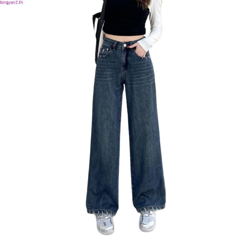 ยีนส์SARAN SR053 กางเกงยีนส์ทรงกระบอกกลางสีมิดไนท์