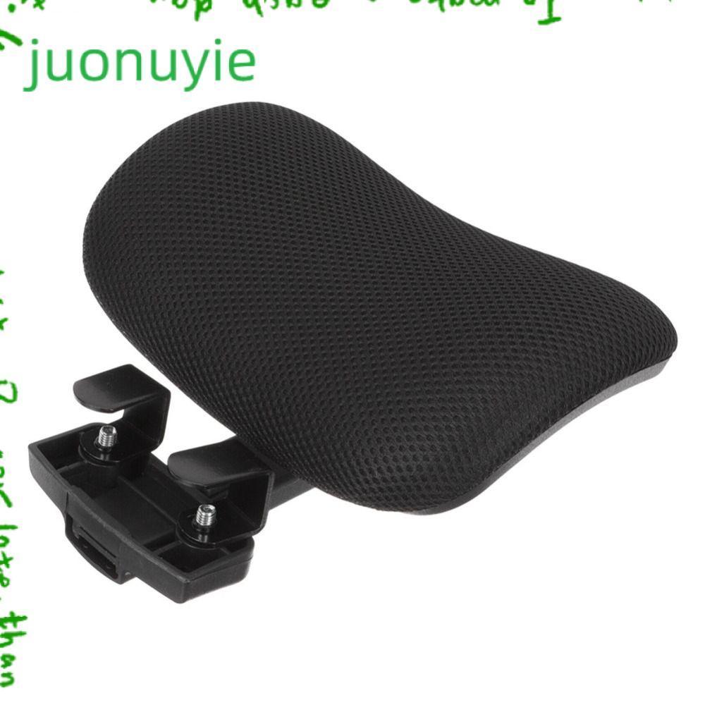 JUONUYIE พนักพิงศีรษะเก้าอี้คอมพิวเตอร์, ส่วนต่อขยายเก้าอี้สํานักงานสีดําแบบปรับได้, ผ้าตาข่ายไม่มีการเจาะติดตั้งฟองน้ําเก้าอี้สํานักงานพนักพิงศีรษะสํานั