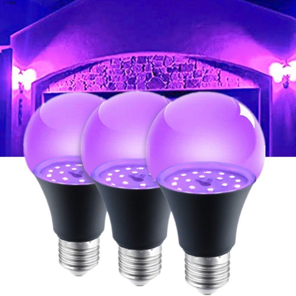 CYBER Purple Black Light Bulb, E26/E27 Spiral Aluminium UV Purple Bulb, Portable 10W 85-265V 360 Glo