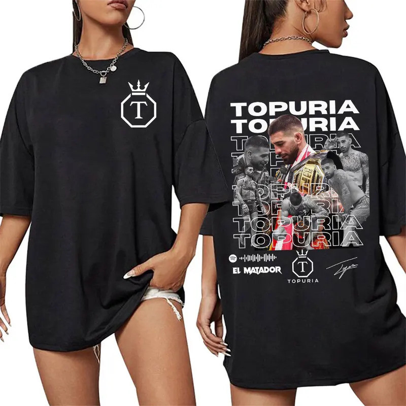 ท็อปเสื้อยืดกราฟิกวินเทจ El Matador Ilia Topuria, เสื้อผ้าทางการผู้ชาย, เสื้อยืดแฟชั่นฮาราจูกุ, เสื้อยืดคอกลมผู้ชาย 100%