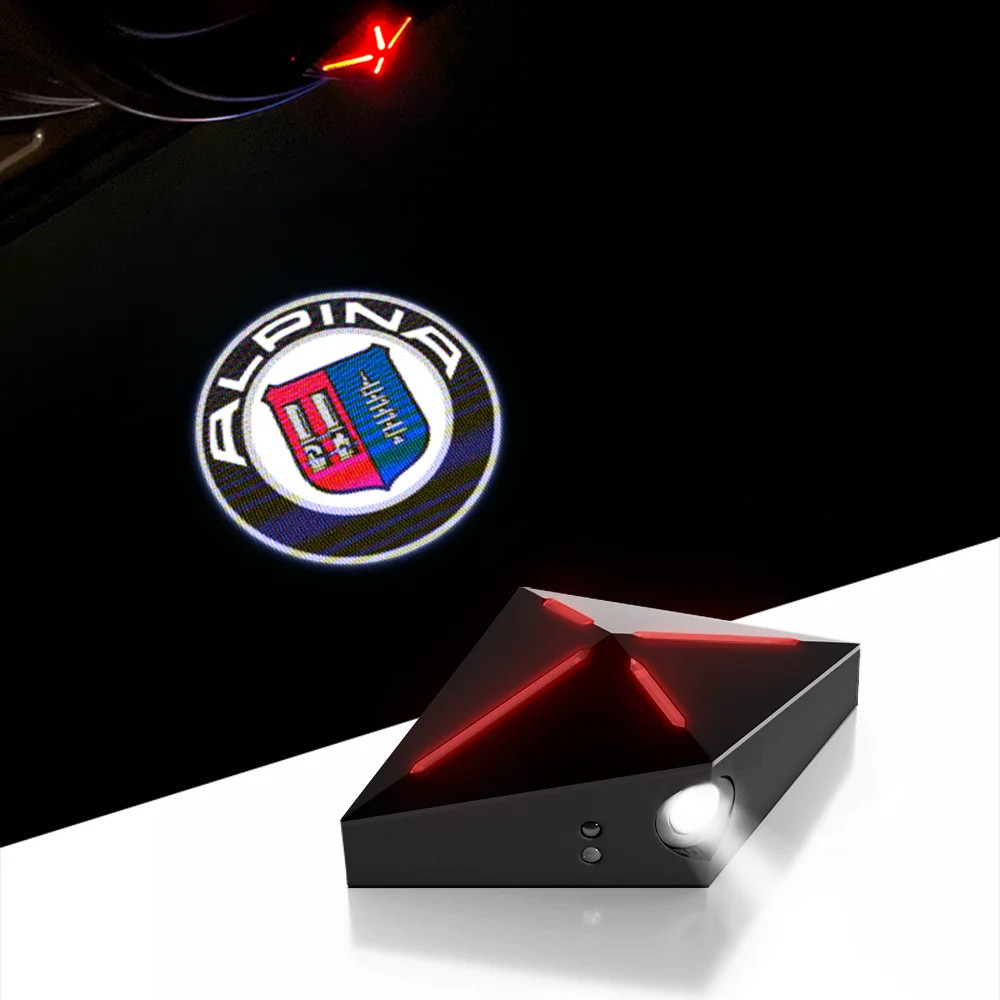 สําหรับ alpina bmw b3 b4 b5 b6 b7 c2 d3 d4 d5 xd3 xd4 2pcs รถประตูยินดีต้อนรับไฟเตือนอุปกรณ์เสริม