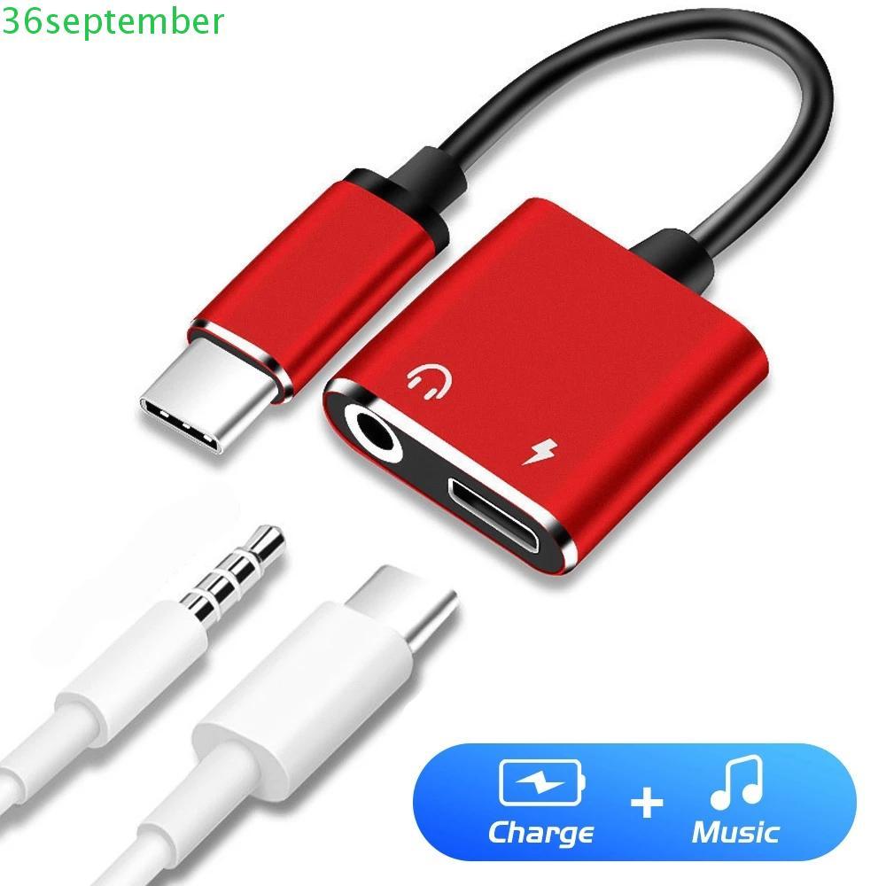 SEPTEMBER Type C ถึง 3.5 มม. 2 In 1 Usb C ชาร์จ Type-C Audio Splitter