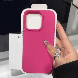 เคสไอโฟน 16 สำหรับ iPhone 15 13 12 11 Pro Max X XR XS Max 8 16 7 15 Plus 15 16 Pro ปกหนังลายพื้นผิวขั้นสูงสีทึบเรียบง่าย