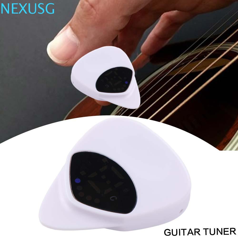 NEXUSG Guitar Pick & Tuner, 2-in-1 Portable Folk Guitar & Ukulele Tuner, Acoustic Guitar Real Time M