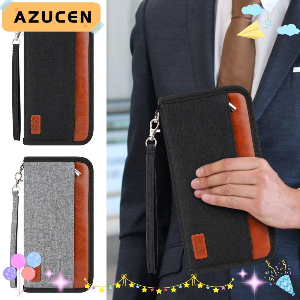 AZUCEN ผู้ถือหนังสือเดินทาง RFID Blocker Passport ทนทาน ID Card Holder