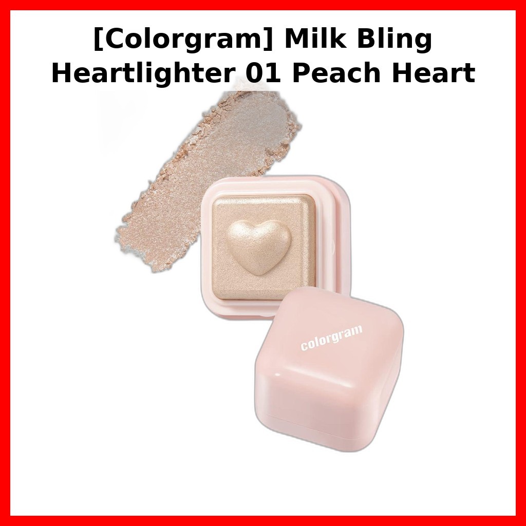 [Colorgram] Milk Bling Heartlighter 01 Peach Heart / Korean Highlighter / Shimmering Glow / ของแท้ 1