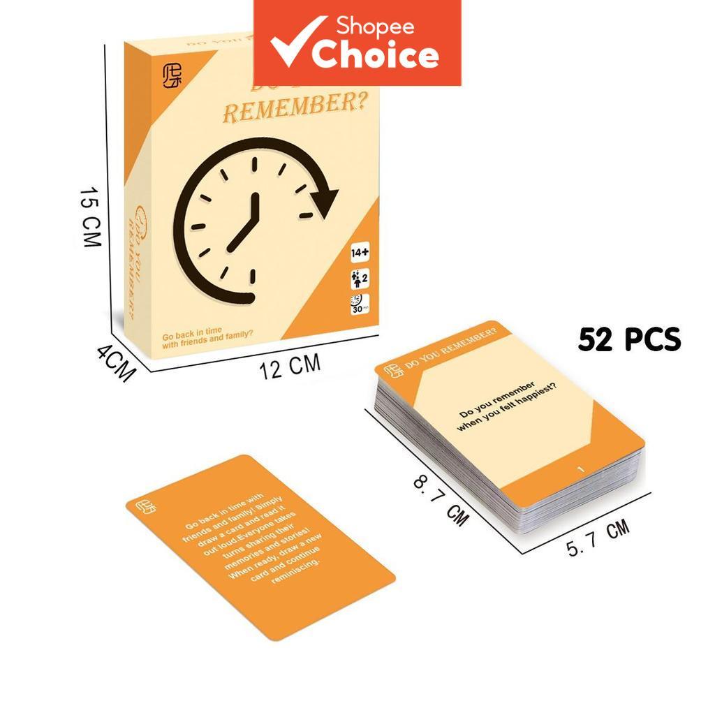 Do You Remember การ์ดเกมพร้อมการ์ด 52 ใบสําหรับวันที่กลางคืนปาร์ตี้หลายคน Fun Holiday Summer