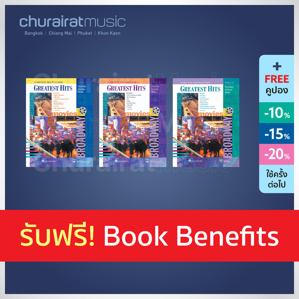 หนังสือเปียโน Alfred's Basic Adult Piano Course Greatest Hit