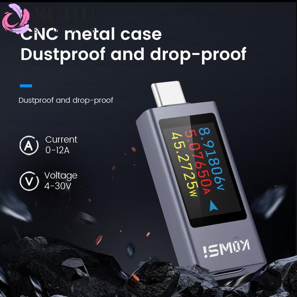 SUHU Power Meter Tester, KWS-2303C PD Current and Voltage Monitor, แบตเตอรี่ความจุจอแสดงผล LCD Type-