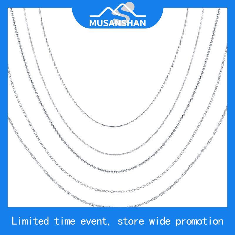 Jyjiayujy 100% เงินสเตอร์ลิง S925 40 + 5 ซม.สร้อยคอ Hypoallergenic 1 มม.การออกแบบที่แตกต่างกันเกาหลี