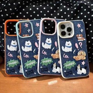 COD-ในไทย💥การ์ตูนลูกสุนัขลูกแมวหนังผิวสัมผัสนุ่ม เคส For IPhone 17 15 11 13 16 14 12 Pro Max 8 7 Plus 8Plus XR X XS Max