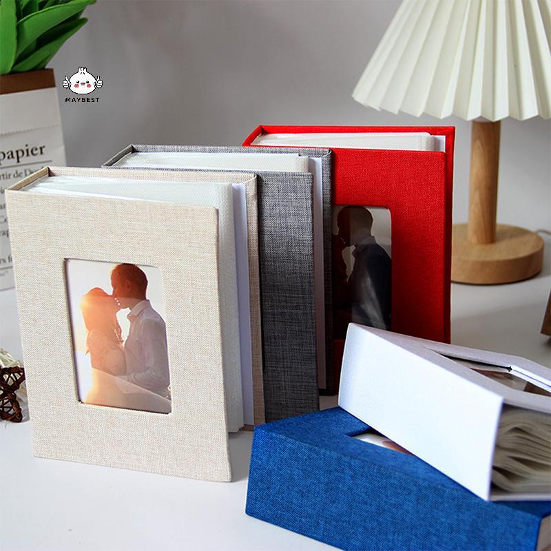 {maybest} อัลบั้มภาพใหม่ 100 อัลบั้มรูป Poets 4x6 รูปภาพปกผ้าลินิน อัลบั้มภาพสลิปอิน DIY เขียนได้ การเจริญเติบโตของเด็ก {TH}