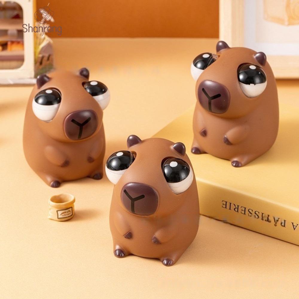 SHANRONG Capybara Big Eyeball Pinch Doll,การ์ตูนBurst Eye Capybaraของเล่น,เกมแบบโต้ตอบNovelty Creati