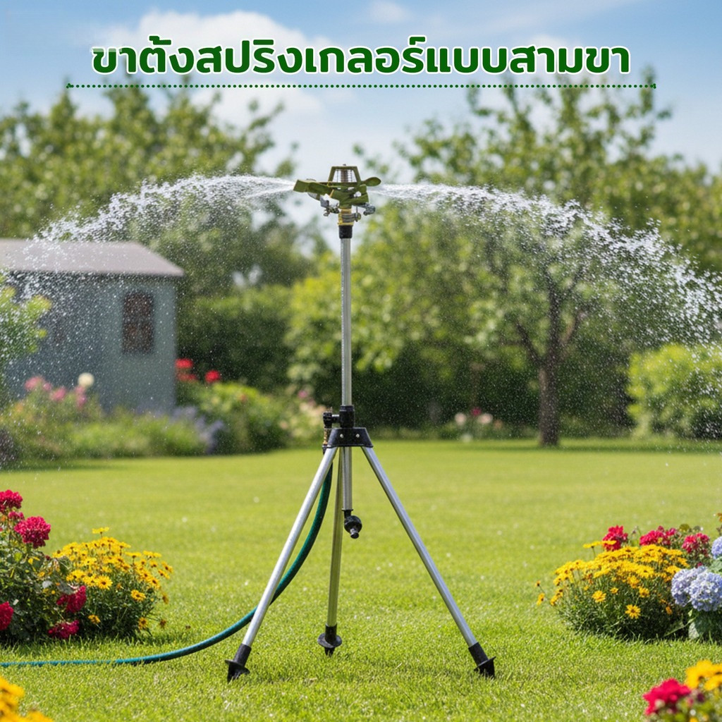 หัวสปริงเกอร์โลหะ WP40 ขาตั้งสแตนเลส 360° เกลียวนอก 1/2 หัวฉีดทองเหลือง ทนทาน ไม่เป็นสนิม ใช้กับสายยาง รดน้ำต้นไม้
