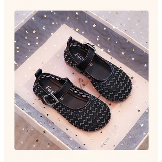 KIDSZONE ️รองเท้าคัทชูเด็กผู้หญิง แบบสวม สีพื้น รุ่น YNK182