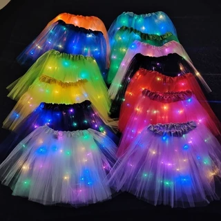 กระโปรงมีไฟ tutu กระโปรงเต้นรํา เด็ก ผู้ใหญ่ มีไฟ LEDแบบเรืองแสง ชุดการแสดงเทศกาล