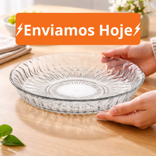 Prato para Bolo Cazza Diamond em Vidro 29cm