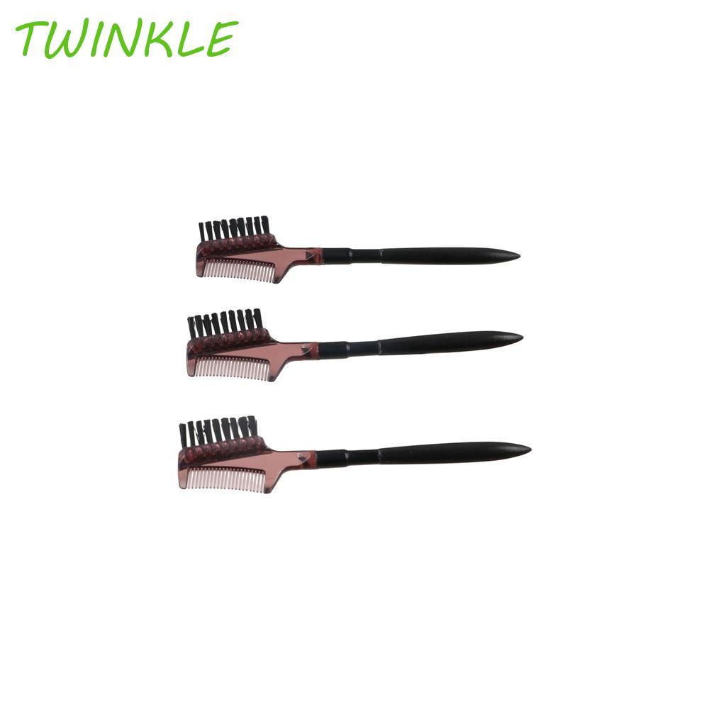TWINKLE1 Eyebrow Brush เครื่องมือแต่งหน้าแบบพกพาหัวเดียว หวีเขียนคิ้ว 1/2/3 ชิ้น