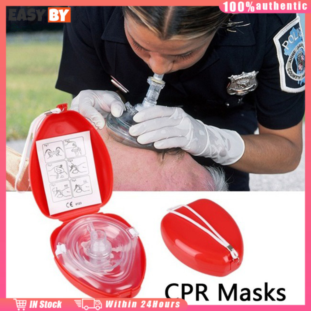 ร้านอยู่ที่ไทย หน้ากาก CPR ช่วยหายใจฉุกเฉิน ปากเป่ากู้ชีพ สีแดง