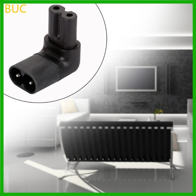 BUC สีดําชายหญิง Extension Connector IEC320 iec C7 ถึง C8 90 องศาอะแดปเตอร์
