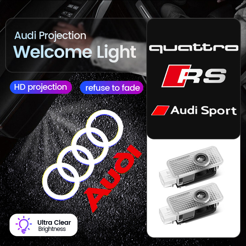 LED รถประตูโปรเจคเตอร์สําหรับ Audi A6 C5 C6 C7 C8 A4 B5 B6 B7 B8 B9 S3 S4 S5 Q3 8U Q5 8R Q7 Q8 TQ5 8