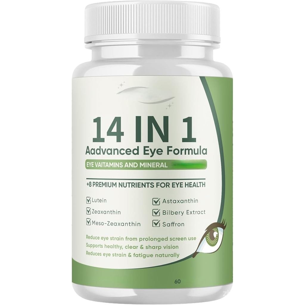 14 In 1 Advanced Eye Formula – With Lutein, Zeaxanthin,Vision & Focus Support,（1Pcs）