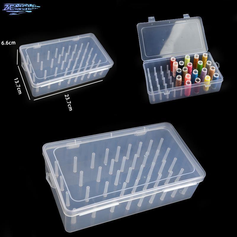 [Zen-t] 42 แกนเข็มและกล่องด้ายกล่องเก็บของในครัวเรือนอเนกประสงค์เข็มโปร่งใสและชุดด้ายกล่องเรียงลําดั