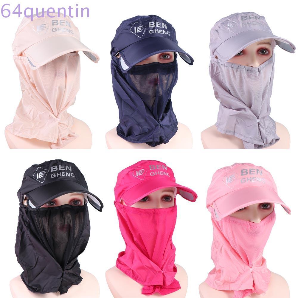 QUENTIN หมวกกันแดด, หมวกปีกกว้างป้องกันรังสียูวีปีกกว้าง, ผู้หญิงฤดูร้อนระบายอากาศกันน้ํา Wth คอ Fla