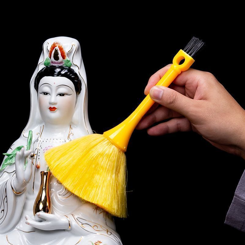 佛像清洁套装专用佛尘扫掸子清洁佛像刷子净佛巾佛堂用品衣3.2Buddha Statue Clean Set, Special Buddha Dust Duster, Buddha Statue Cle