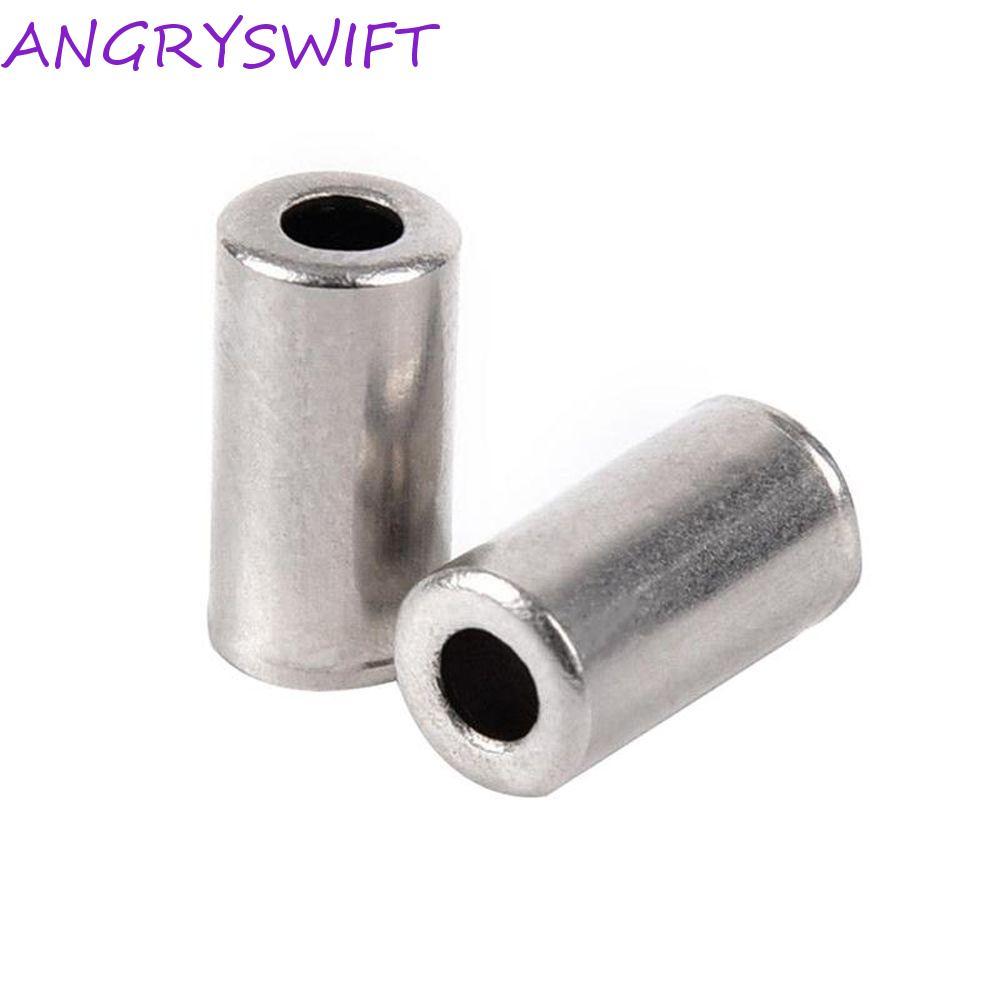 ANGRYSWIFT 100PCS เคล็บลับสายเบรค MTB ขนาด 2/3/5 มม., ชิ้นส่วนสายเบรคและหมวกครอบคลุมสำหรับจักรยาน