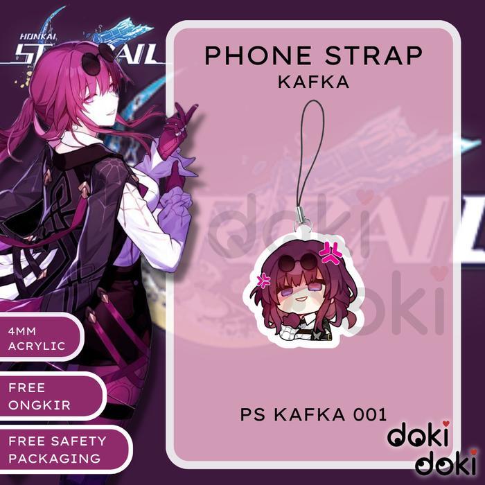 PHONE STRAP HP KAFKA HONKAI STAR RAIL 2 SISI - Bahan Acrylic - Tebal 4mm - Ukuran 3cm - Bonus Extra Strap Cadangan