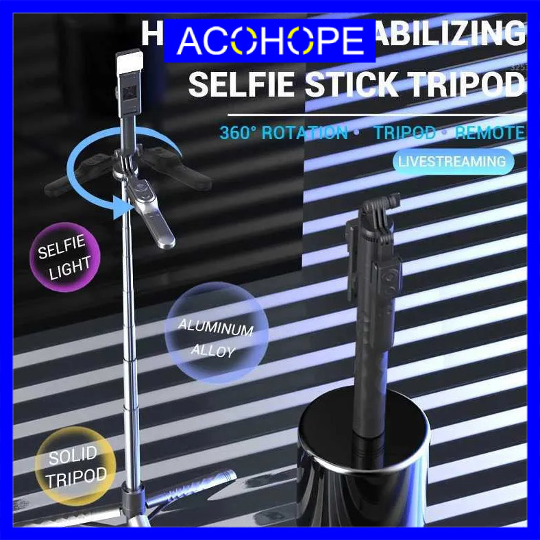 Afope Tongsis สมาร์ทโฟน Selfie Stick Stabilizer ขาตั้งกล้องระยะไกล Bluetooth - K28