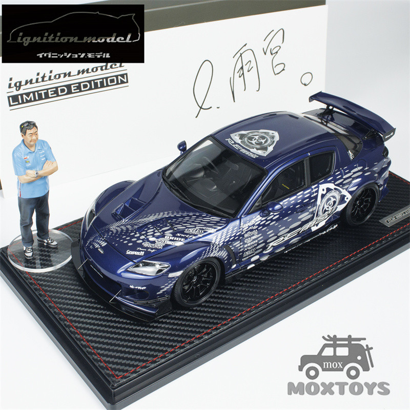 IG 1:18 RX-8 (SE3P) RE Amemiya Blue Metallic พร้อมคุณ Amemiya รถโมเดลเรซิ่น