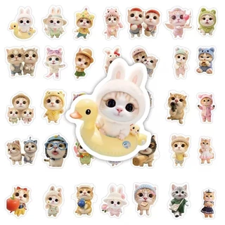 70สติกเกอร์สติกเกอร์ลูกแมวน่ารักการ์ตูนแมวสติกเกอร์การ์ตูนสัตว์กันน้ํา