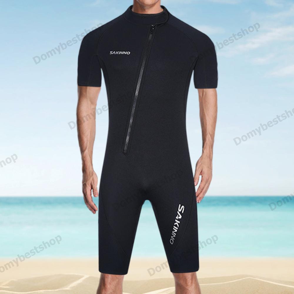 Men 2mm Neoprene Wetsuit ชุดดําน้ําและว่ายน้ําแบบรักษาความอบอุ่น