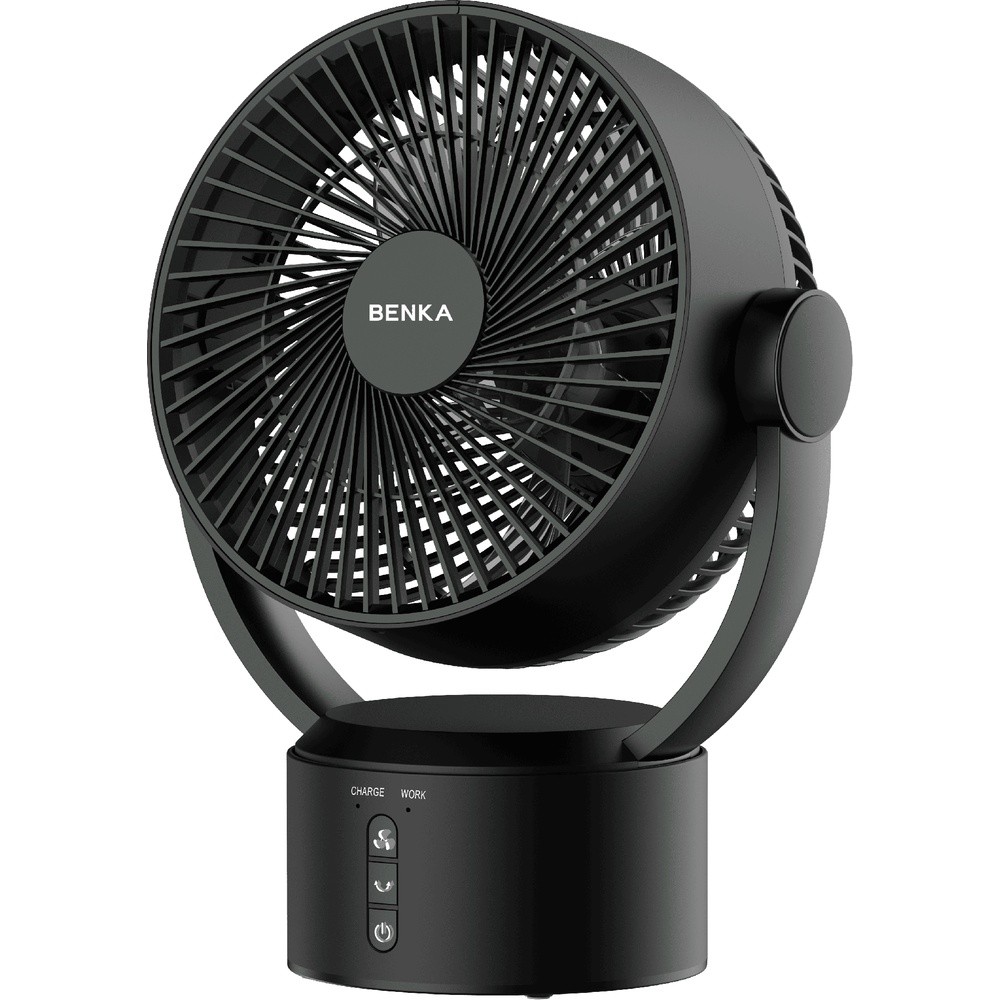 BENKA พัดลมตั้งโต๊ะชาร์จไฟแบบพกพา ขนาด 9 นิ้ว รุ่น KN-L2829 สีดำ