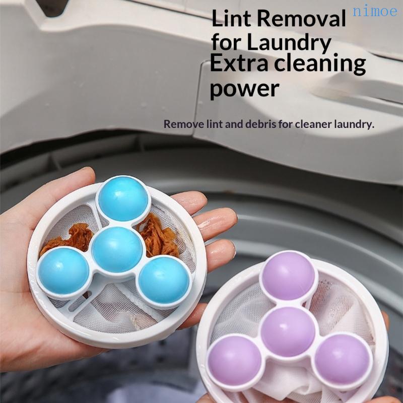 Nio 4PCs เครื่องกําจัดขนสําหรับซักรีด Lint และ Hair Catcher กรองตาข่ายสําหรับเครื่องซักผ้าบ้าน