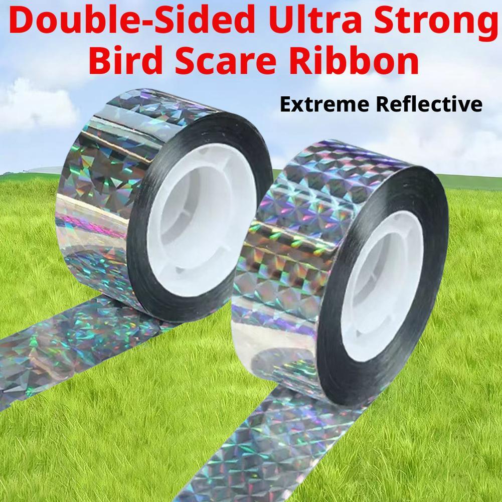 Bird เทปสะท้อนแสง Repellent Pigeons Away Ribbon Bird Tapes Sided Double Flash Anti Orchard B1l9