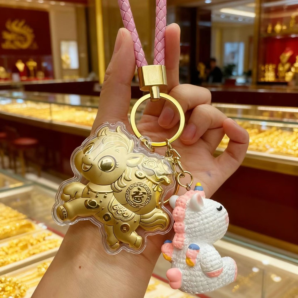 Pure Gold 999 Gold จี้ทันที Rich Princess Please Fortune พวงกุญแจ Lucky กระเป๋าโทรศัพท์มือถือจี้ของข