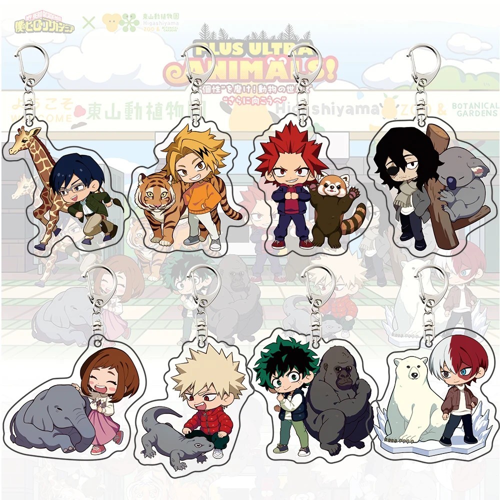 พวงกุญแจอนิเมะ My Hero Academia MHA Hero Academia Zoo รุ่น Bakugo Midoriya Todoroki Acrylic 2 ด้านกร