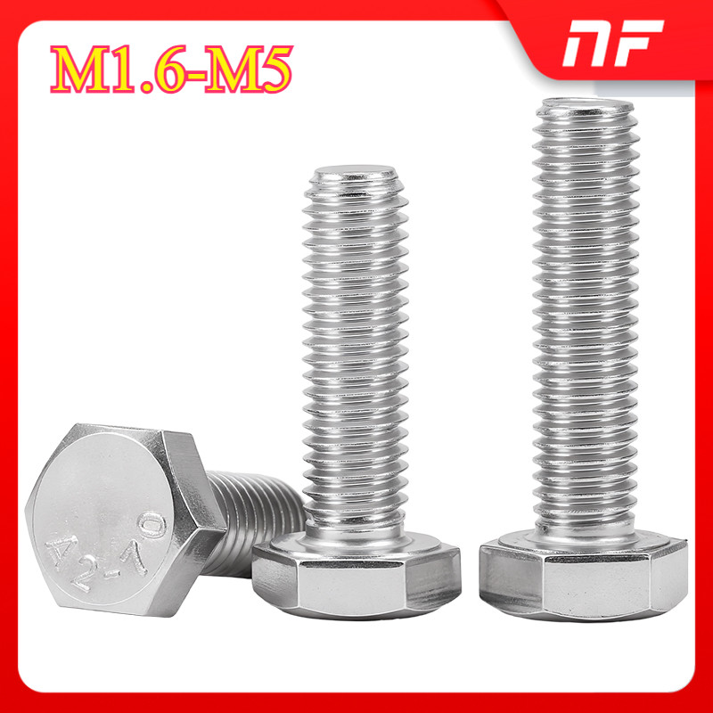 โบลท์หัวหกเหลี่ยม สแตนเลส 304 เกลียวมิล หยาบ เกลียวตลอดแนว มาตรฐาน DIN933./ 304 stainless steel hex 