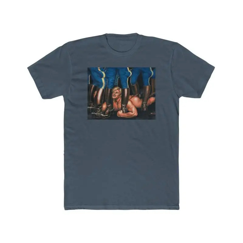 รองเท้าบูทหนังสำหรับผู้ชาย ชุดยูนิฟอร์ม เสื้อยืดคอตตอน สำหรับ LGBTQ ผู้ชายกล้ามเนื้อ