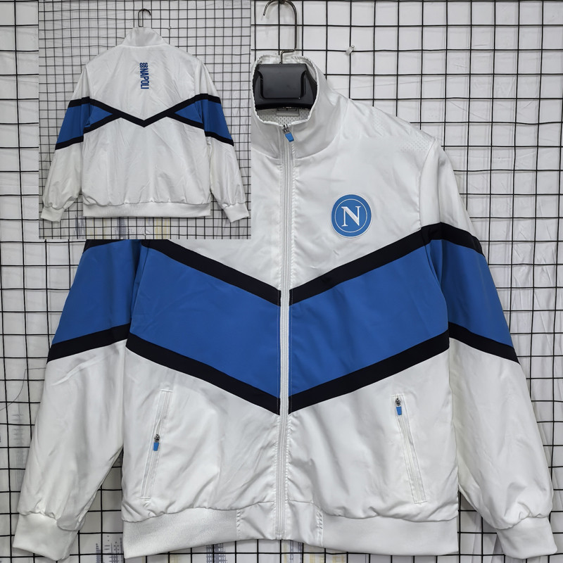 2025/26 เสื้อแจ็คเก็ต Napoli เสื้อแจ็คเก็ตผู้ชายกันลมกีฬาเสื้อฟุตบอล
