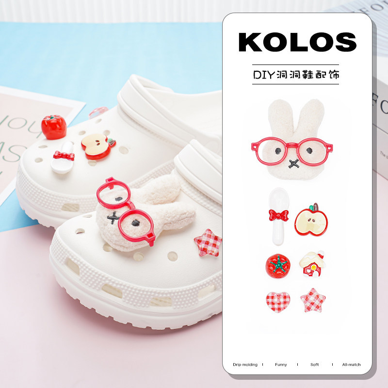 คลิปกระต่าย Miffy สำหรับรองเท้า - อุปกรณ์เสริมแบบคลอด ตุ๊กตาดั้งเดิม กับการตกแต่งขนแกะน่ารัก ของประดิษฐ์สำหรับเด็ก