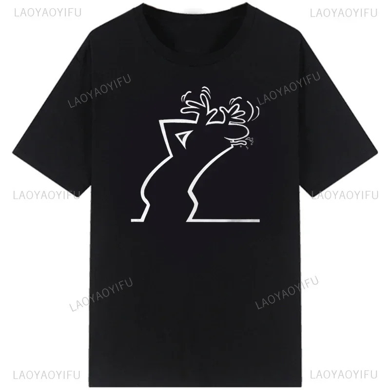 La Linea The Line Osvaldo Cavandoli เสื้อยืดแฟชั่นสตรีทแวร์สำหรับผู้ชายและผู้หญิง ผ้าฝ้าย คอกลม สไตล