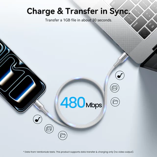 Vention สายชาร์จแม่เหล็ก USB-C 240W PD3.1 PPS ชาร์จเร็วพิเศษ ชิป E-Marker ของแท้ สายถักทนทาน ไม่พันกัน เก็บสะดวก รองรับ iPhone 17 และ MacBook ทุกรุ่น